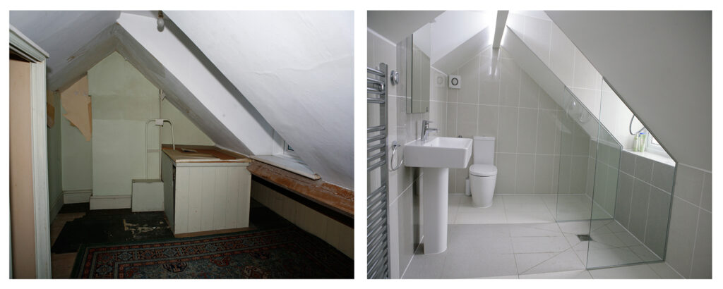 Attic bathroom conversion