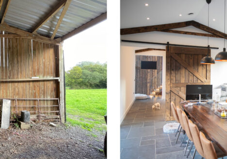 Barn conversion before and after