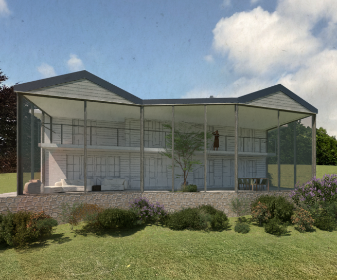 Visualisation of the garden room extension to the existing southern elevation