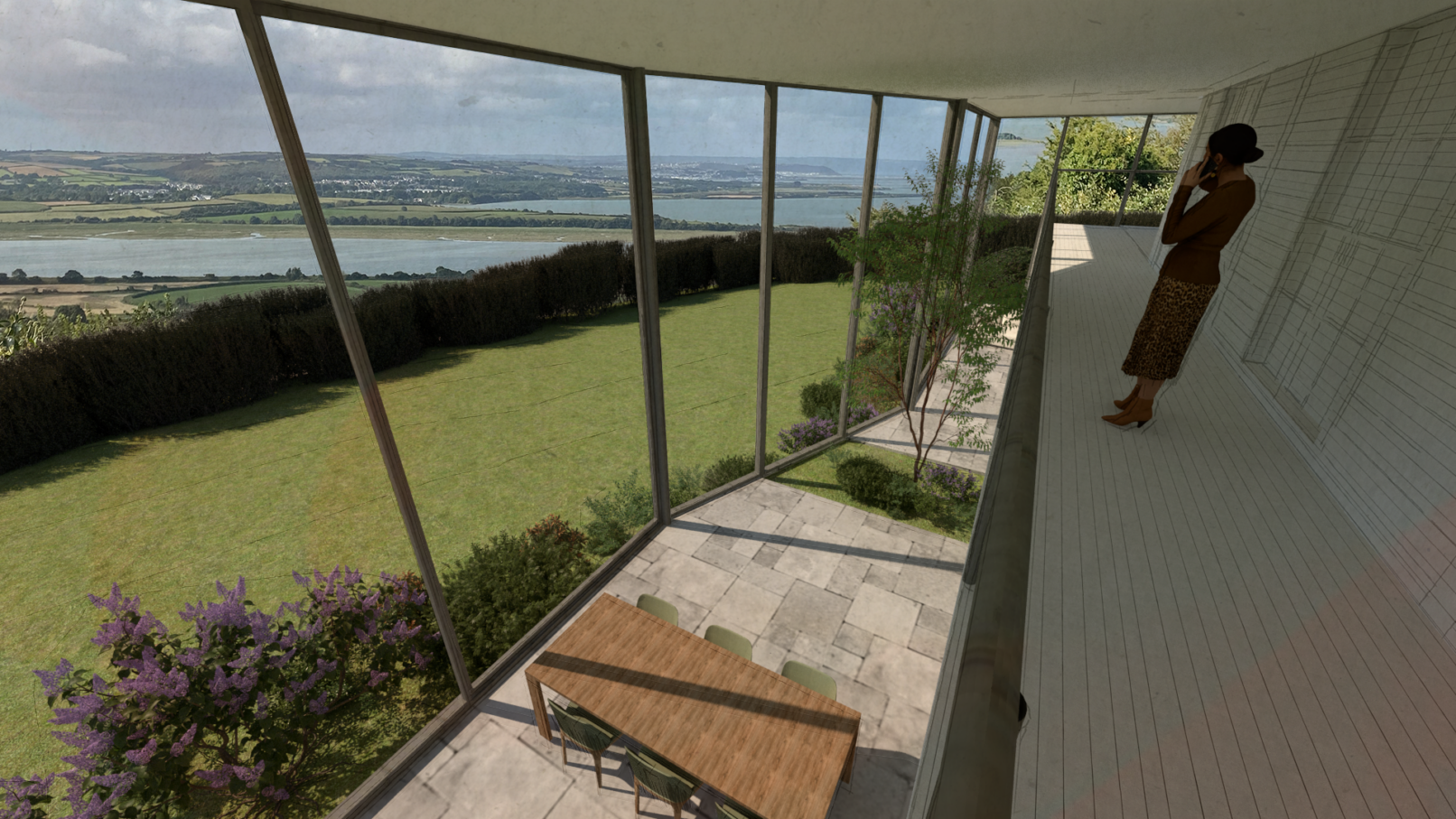 Interior view looking out towards the coast