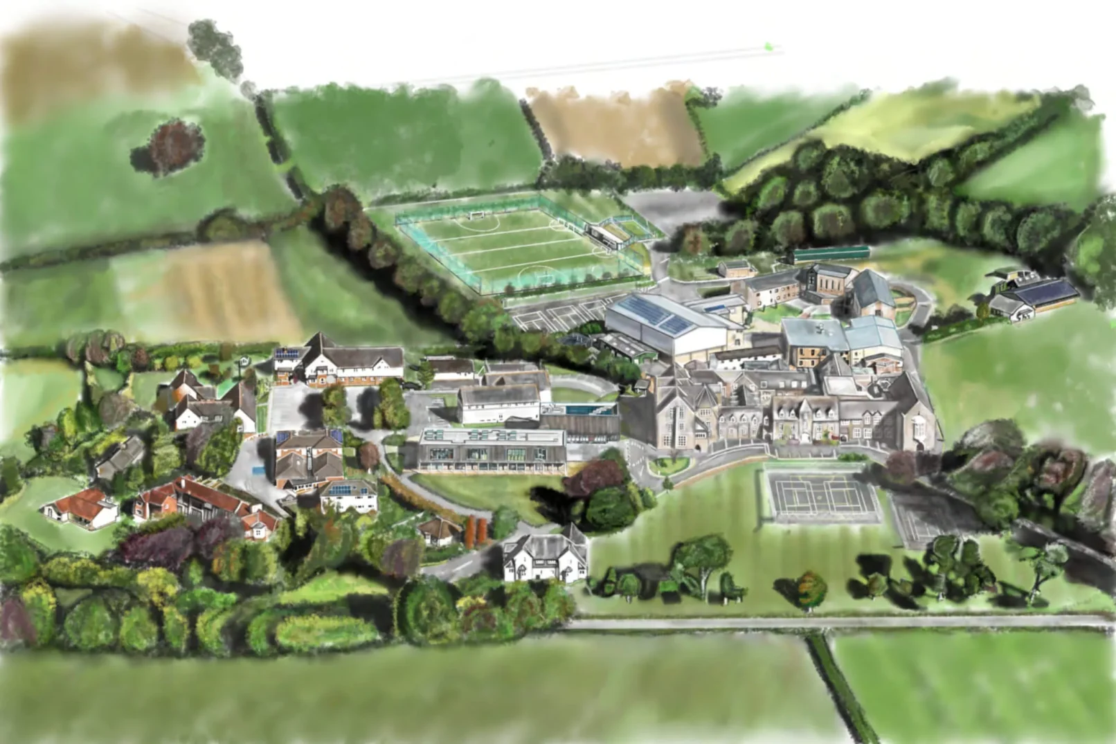 Illustration of the school from above